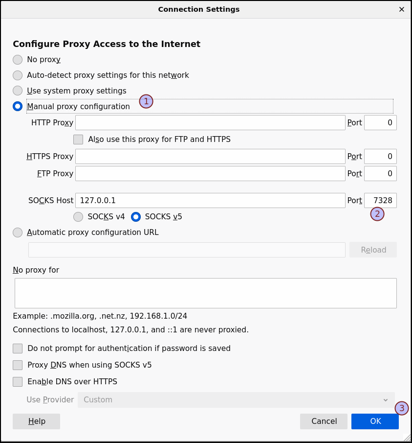 Browser Proxy Configuration