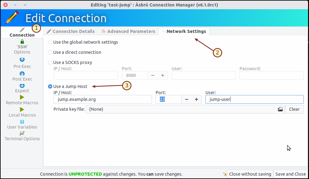 Connection Network Settings